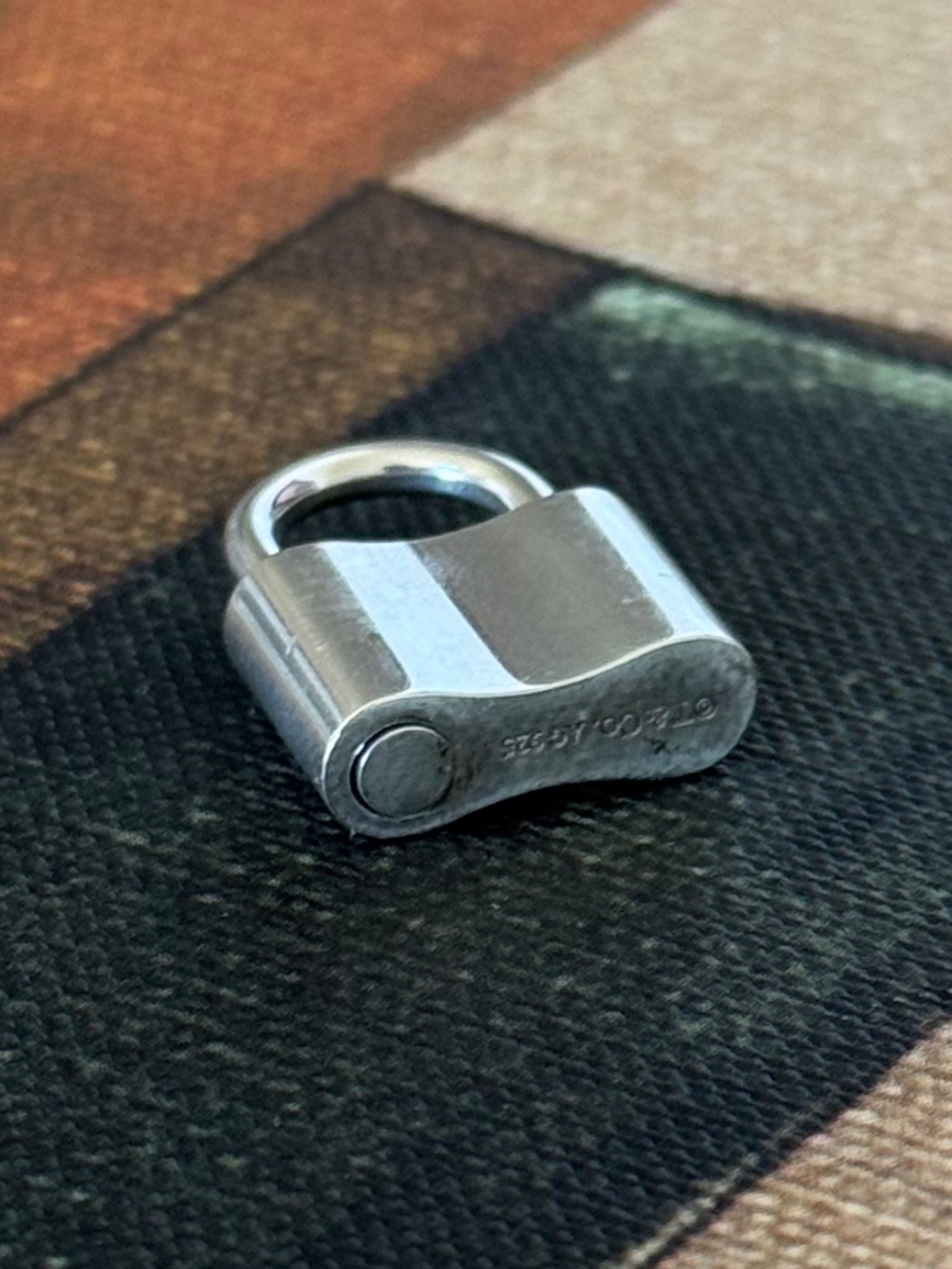 Authentic Tiffany & Co. 1837 Sterling Silver Padlock Charm Pendant - Picture 3 of 4